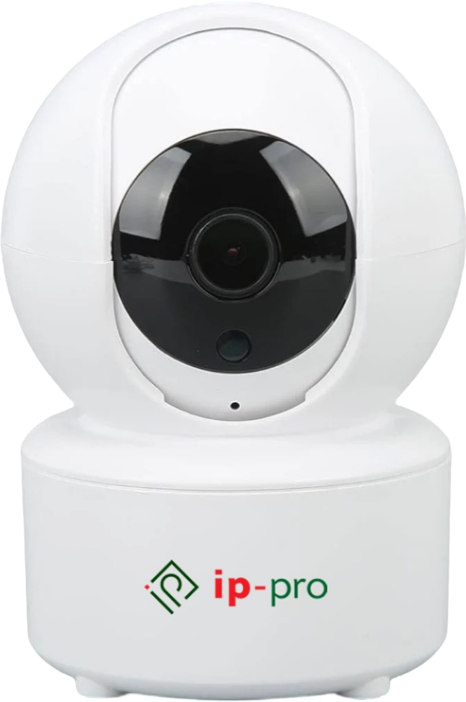ip pro A Wi-Fi security camera with a compact design and built-in antennas, used for wireless video surveillance.